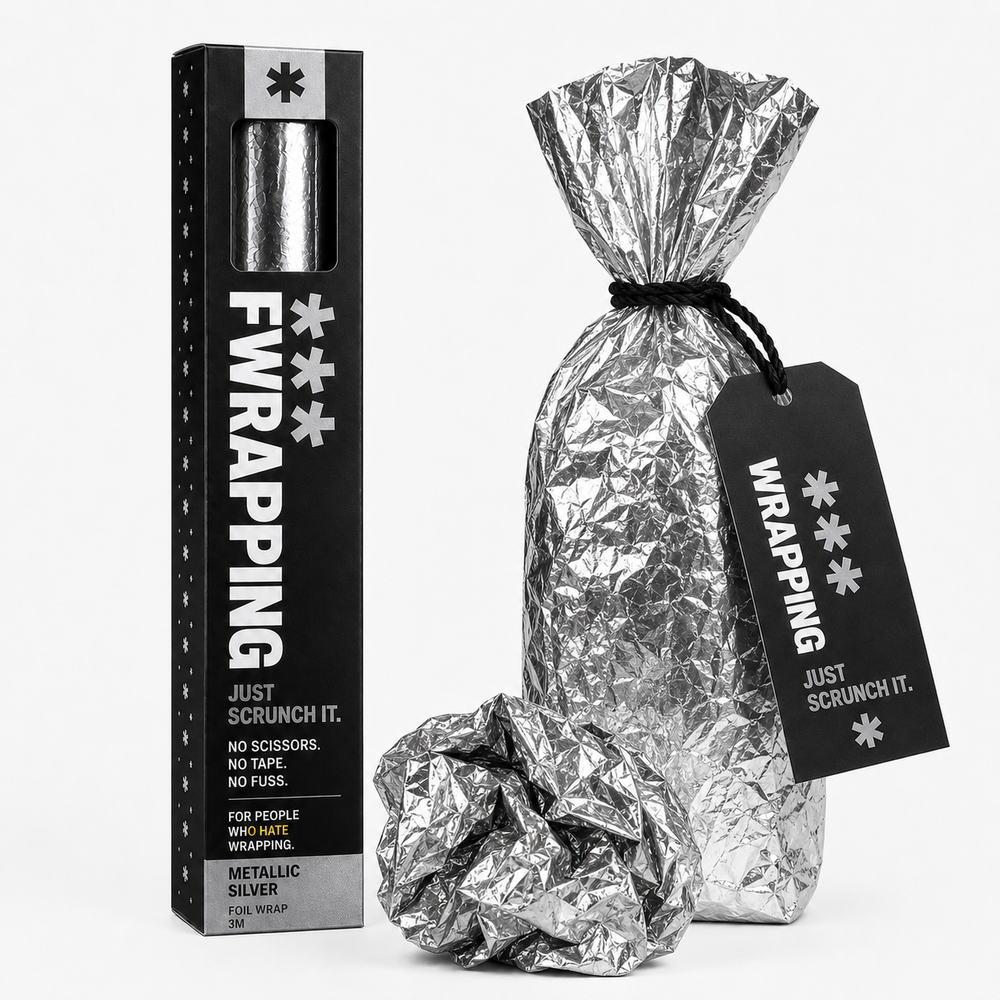 F*** Wrapping Metallic Silver